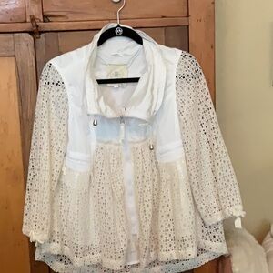 Hei Hei for Anthropologie eyelet swing jacket